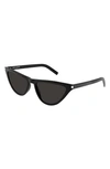 Saint Laurent Slim Acetate 56mm Cat Eye Sunglasses In Black