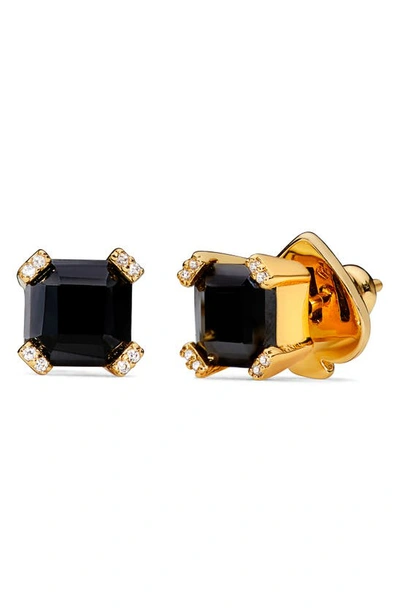 Kate Spade Women's Goldtone & Cubic Zirconia Stud Earrings In Jet/gold