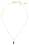 Kate Spade Pave & Square Cubic Zirconia Mini Pendant Necklace, 16" + 3" Extender In Jet/gold