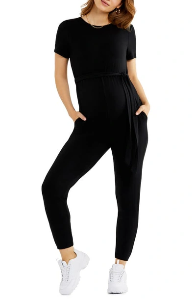 A Pea In The Pod Luxessentials Reversible Maternity Jumpsuit In Black