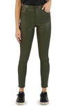 Kut From The Kloth Donna Fab Ab Coated High Waist Ankle Skinny Jeans In Olive