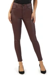 Kut From The Kloth Donna Fab Ab Coated High Waist Ankle Skinny Jeans In Bordeaux
