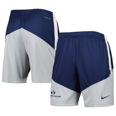 Nike Men's  Navy, Gray Byu Cougars Performance Player Shorts In Navy,gray