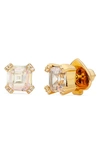 Shop Kate Spade New York Stud Earrings In Clear/ Gold.