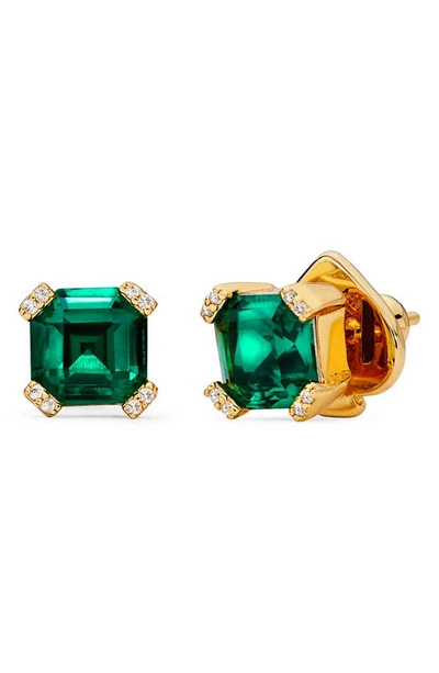 Kate Spade Women's Goldtone & Cubic Zirconia Stud Earrings In Green/gold
