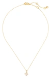 Kate Spade Mini Pendant Necklace In Clear/ Gold.