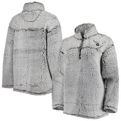 G-III 4HER BY CARL BANKS G-III 4HER BY CARL BANKS GRAY TENNESSEE TITANS SHERPA QUARTER-ZIP JACKET