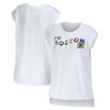 Wear By Erin Andrews White Boston Bruins Greetings From Muscle T-shirt In White