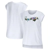 WEAR BY ERIN ANDREWS WEAR BY ERIN ANDREWS WHITE MINNESOTA WILD GREETINGS FROM MUSCLE T-SHIRT