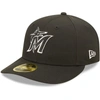 NEW ERA NEW ERA MIAMI MARLINS BLACK & WHITE LOW PROFILE 59FIFTY FITTED HAT
