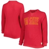 Pressbox Cardinal Iowa State Cyclones Surf Plus Size Southlawn Waffle-knit Thermal Tri-blend Long Sl In Crimson
