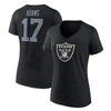 FANATICS FANATICS BRANDED DAVANTE ADAMS BLACK LAS VEGAS RAIDERS PLAYER ICON NAME & NUMBER V-NECK T-SHIRT