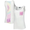 REFRIED APPAREL REFRIED APPAREL WHITE CHICAGO CUBS TIE-DYE TANK TOP