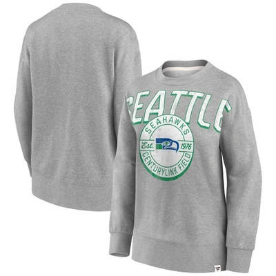 Fanatics Branded Heathered Gray Seattle Seahawks Jump Distribution Tri-blend Pullover Sweatshirt