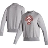 ADIDAS ORIGINALS ADIDAS HEATHERED GRAY INDIANA HOOSIERS VINTAGE CIRCLE PULLOVER SWEATSHIRT