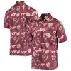 WES & WILLY WES & WILLY MAROON VIRGINIA TECH HOKIES VINTAGE FLORAL BUTTON-UP SHIRT