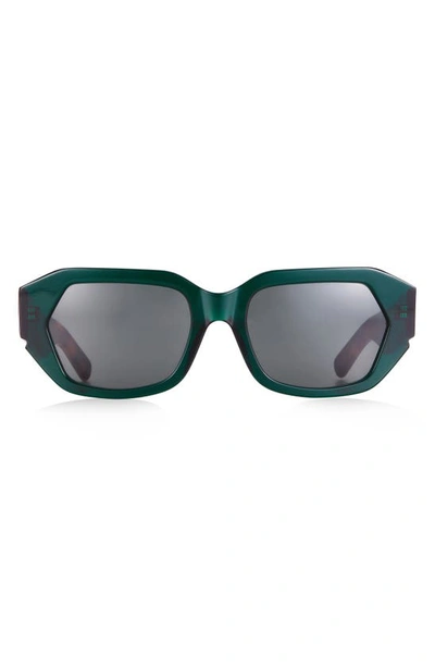 Pared Small & Mighty 51.5mm Geometric Sunglasses In Emerald Solid Green Lenses