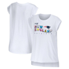 Wear By Erin Andrews White New England Patriots Greetings From Muscle T-shirt In White
