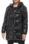Karl Lagerfeld Paris Cocoon Water Resistant Down & Polyester Fill Puffer Jacket In Black