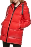 Karl Lagerfeld Cocoon Water Resistant Down & Polyester Fill Puffer Jacket In Scarlet