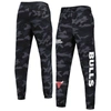 New Era Men's  Black, Camo Chicago Bulls Tonal Joggers In Black