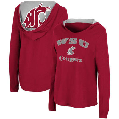 Colosseum Crimson Washington State Cougars Catalina Hoodie Long Sleeve T-shirt