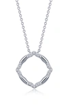 Lafonn Simulated Diamond Geometric Pendant Necklace In White