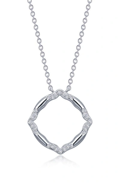 Lafonn Simulated Diamond Geometric Pendant Necklace In White