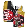 Mitchell & Ness Men's  Jerry Rice Black, Gold San Francisco 49ers Retired Player Graphic Tank Top In Black