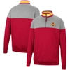 COLOSSEUM COLOSSEUM HEATHERED GRAY/CARDINAL IOWA STATE CYCLONES BE THE BALL QUARTER-ZIP TOP