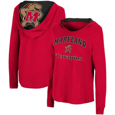 COLOSSEUM COLOSSEUM RED MARYLAND TERRAPINS CATALINA HOODIE LONG SLEEVE T-SHIRT