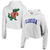 League Collegiate Wear Ash Florida Gators 2-hit 1636 Cropped Pullover Hoodie In Ash