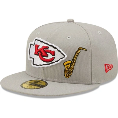 New Era Men's Gray Kansas City Chiefs City Describe 59fifty Fitted Hat
