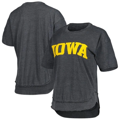Pressbox Black Iowa Hawkeyes Arch Poncho T-shirt
