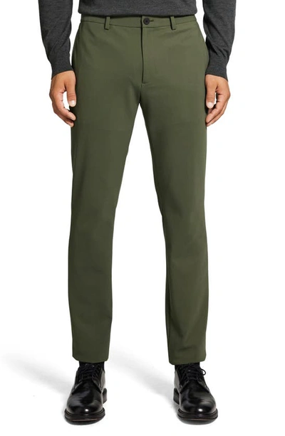 Theory Men's Zaine Precision Ponte Slim-straight Chino-style Pants In Green