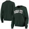 Colosseum Women's  Green Michigan State Spartans Campanile Pullover Sweatshirt In Green