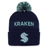 Fanatics Men's  Deep Sea Blue, Light Blue Seattle Kraken 2022 Nhl Draft Authentic Pro Cuffed Knit Hat In Navy