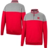 Colosseum Men's  Heathered Gray, Scarlet Nebraska Huskers Be The Ball Quarter-zip Top In Scarlet