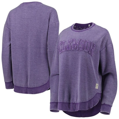 Pressbox Purple Clemson Tigers Ponchoville Pullover Sweatshirt