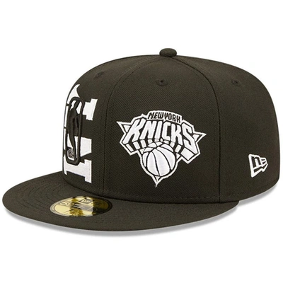 New Era Men's  Black, White New York Knicks 2022 Nba Draft 59fifty Fitted Hat In Black,white