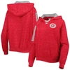 Colosseum Scarlet Ohio State Buckeyes The Devil Speckle Lace-placket Raglan Pullover Hoodie In Scarlet
