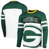 Starter Men's  Green, White Green Bay Packers Halftime Long Sleeve T-shirt In Green