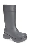 Balenciaga X Crocs Water Resistant Boot In Grafite