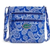 VERA BRADLEY VERA BRADLEY ROYAL FLORIDA GATORS ICONIC TRIPLE-ZIP BANDANA HIPSTER CROSSBODY PURSE