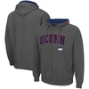 Colosseum Men's  Charcoal Uconn Huskies Arch And Logo 3.0 Full-zip Hoodie In Charcoal