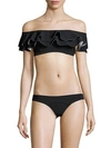 LISA MARIE FERNANDEZ Two-Piece Ruffled Off-the-Shoulder Bikini