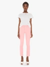 MOTHER THE MID RISE DAZZLER ANKLE QUARTZ trousers IN PINK - SIZE 32