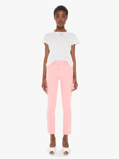 Mother The Dazzler High Rise Ankle Straight Jeans In Quartz Pink
