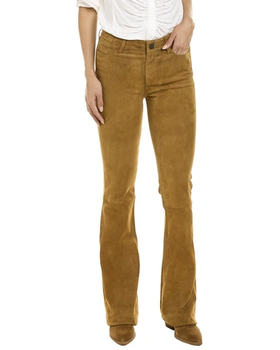 Paige Denim High Rise Suede Bell Canyon Jean In Brown