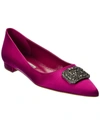 MANOLO BLAHNIK FLORITANU SATIN FLAT